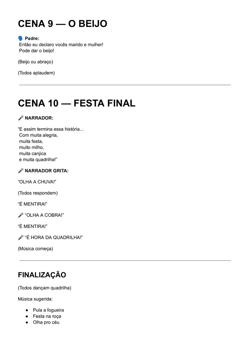 Roteiro de casamento caipira em pdf para imprimir gratuito página 5